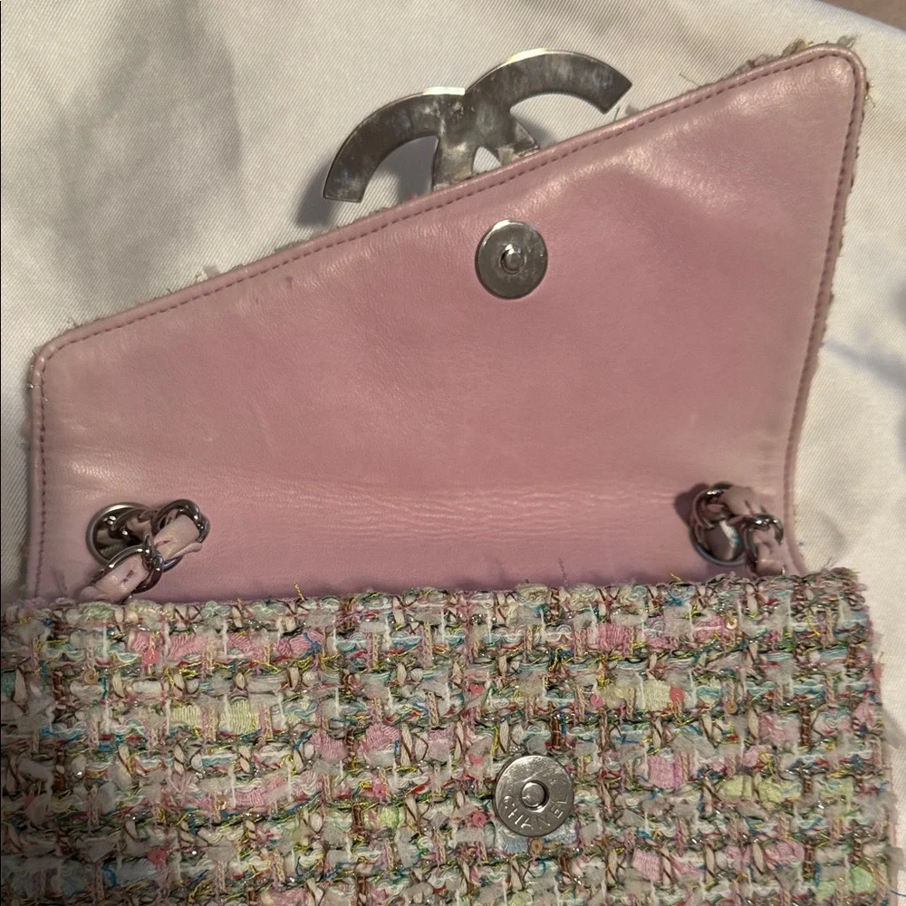 Chanel Multicolor Tweed Shoulder Bag